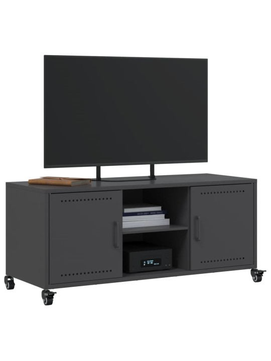 Tv skapītis, melns, 100,5x39x43,5 cm, tērauds