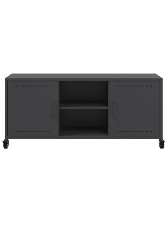 Tv skapītis, melns, 100,5x39x43,5 cm, tērauds