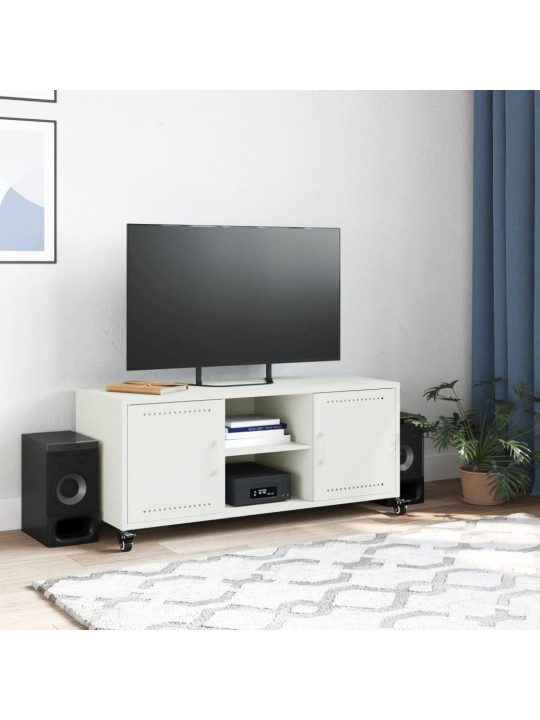 Tv skapītis, balts, 100,5x39x43,5 cm, tērauds