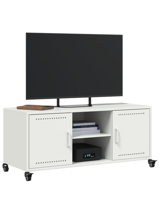 Tv skapītis, balts, 100,5x39x43,5 cm, tērauds