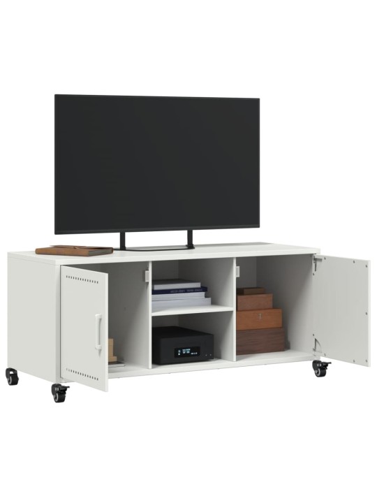 Tv skapītis, balts, 100,5x39x43,5 cm, tērauds
