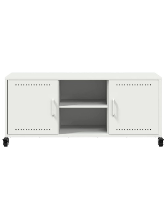 Tv skapītis, balts, 100,5x39x43,5 cm, tērauds