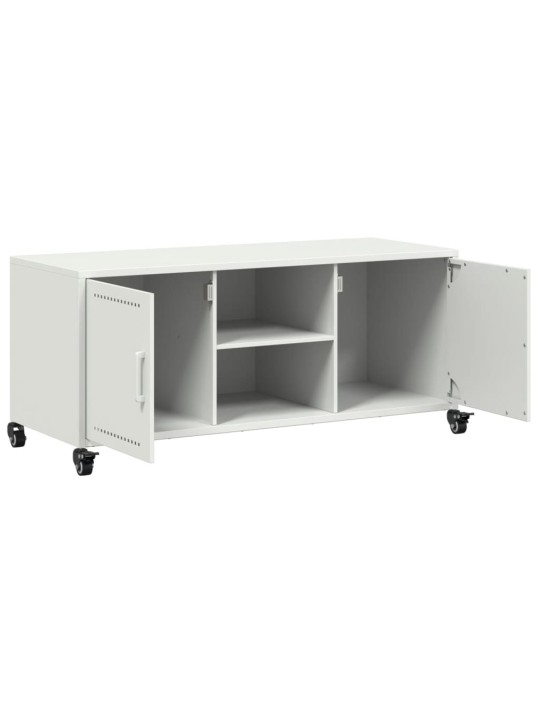 Tv skapītis, balts, 100,5x39x43,5 cm, tērauds