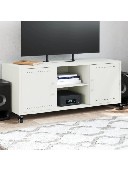 Tv skapītis, balts, 100,5x39x43,5 cm, tērauds