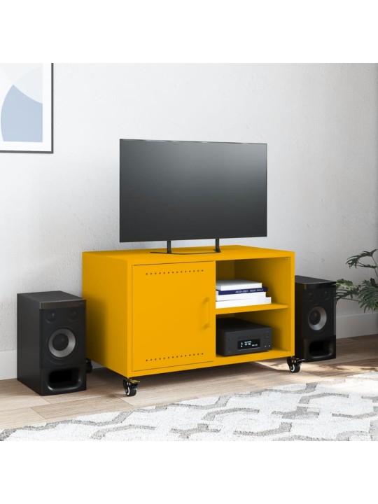 Tv skapītis, 68x39x43,5 cm, tērauds, sinepju dzeltens