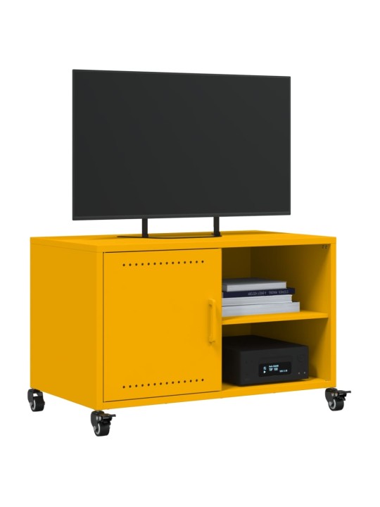 Tv skapītis, 68x39x43,5 cm, tērauds, sinepju dzeltens
