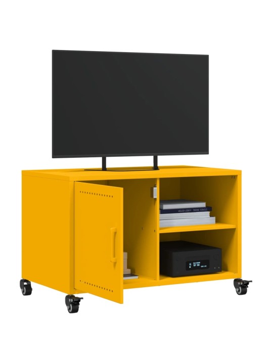 Tv skapītis, 68x39x43,5 cm, tērauds, sinepju dzeltens