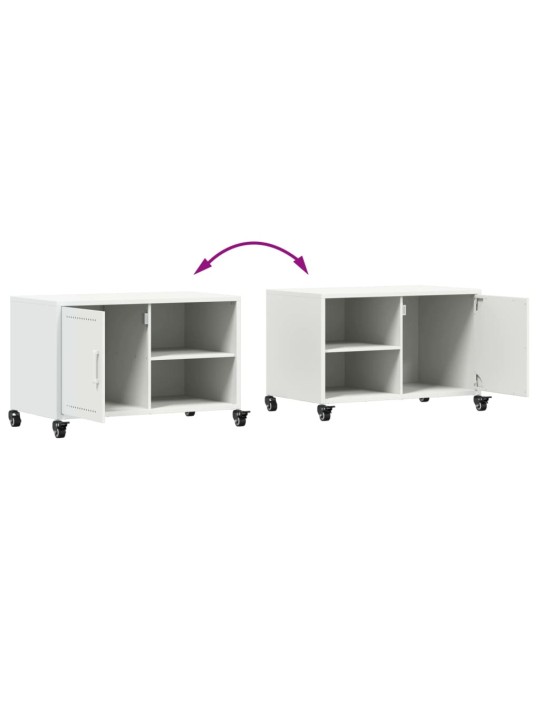 Tv skapītis, balts, 68x39x43,5 cm, tērauds