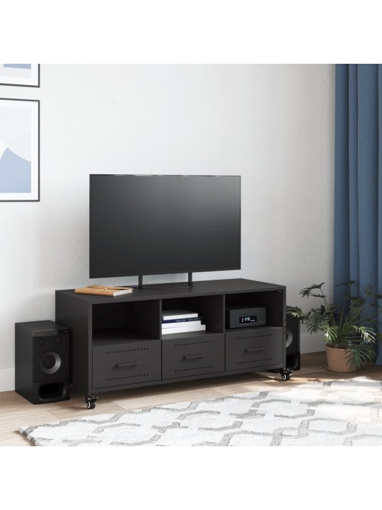 Tv skapītis, melns, 100,5x39x43,5 cm, tērauds