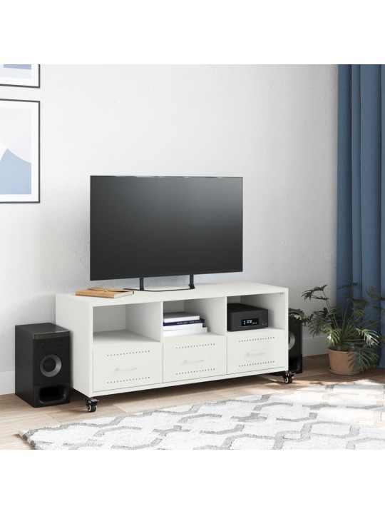 Tv skapītis, balts, 100,5x39x43,5 cm, tērauds