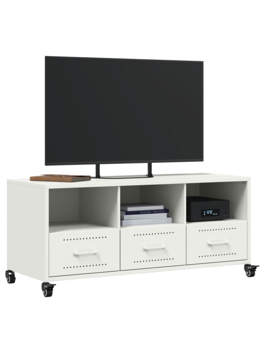 Tv skapītis, balts, 100,5x39x43,5 cm, tērauds