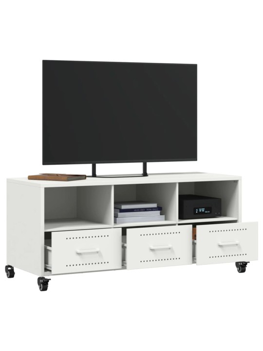 Tv skapītis, balts, 100,5x39x43,5 cm, tērauds