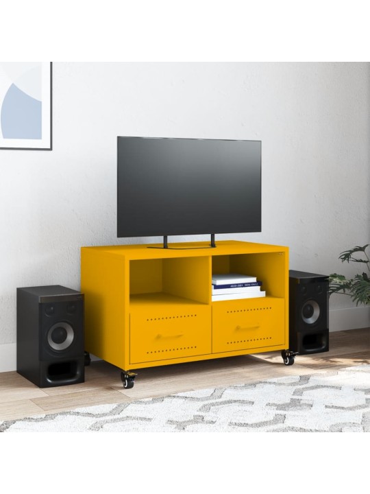 Tv skapītis, 68x39x43,5 cm, tērauds, sinepju dzeltens