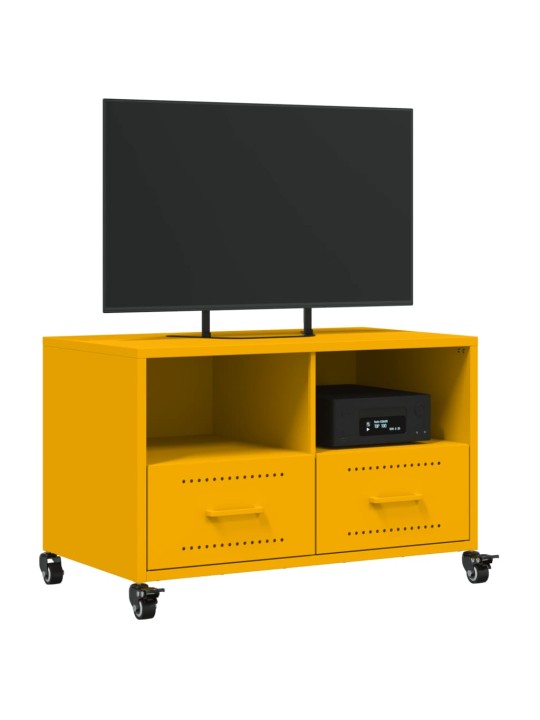 Tv skapītis, 68x39x43,5 cm, tērauds, sinepju dzeltens
