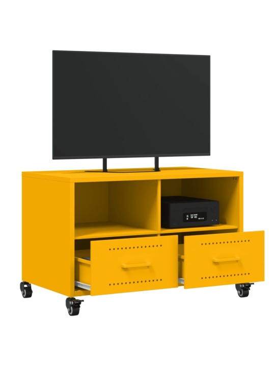 Tv skapītis, 68x39x43,5 cm, tērauds, sinepju dzeltens