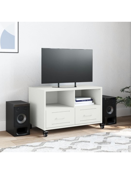 Tv skapītis, balts, 68x39x43,5 cm, tērauds