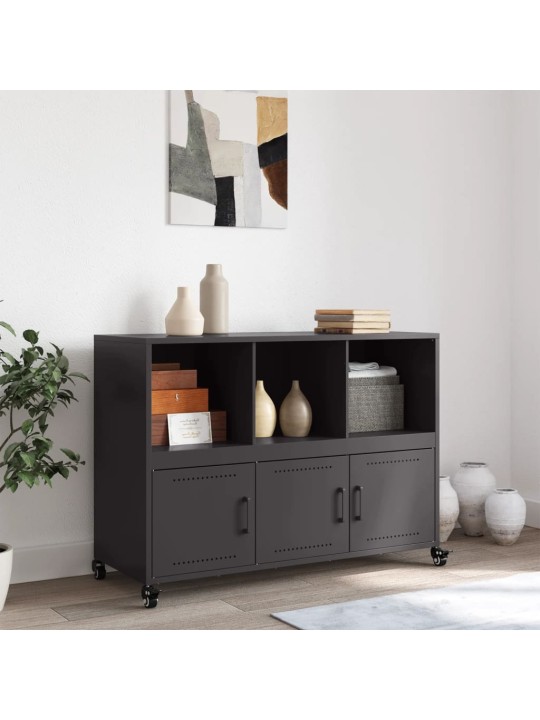 Kumode, melna, 100,5x39x72 cm, tērauds