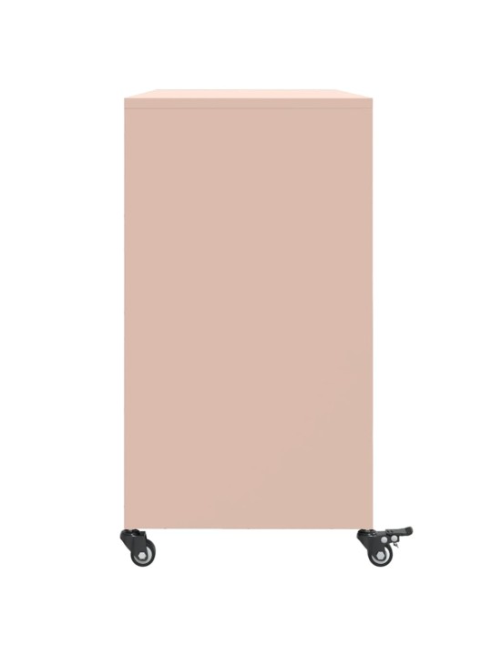 Kumode, rozā, 100,5x39x72 cm, tērauds