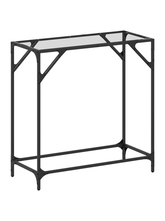 Konsoles galdiņš, 80x35x81 cm, caurspīdīgs, rūdīts stikls