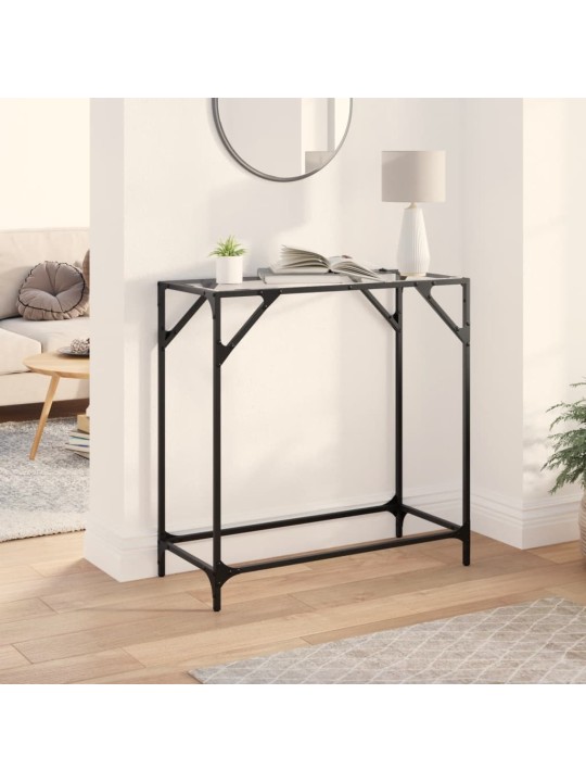Konsoles galdiņš, 80x35x81 cm, caurspīdīgs, rūdīts stikls