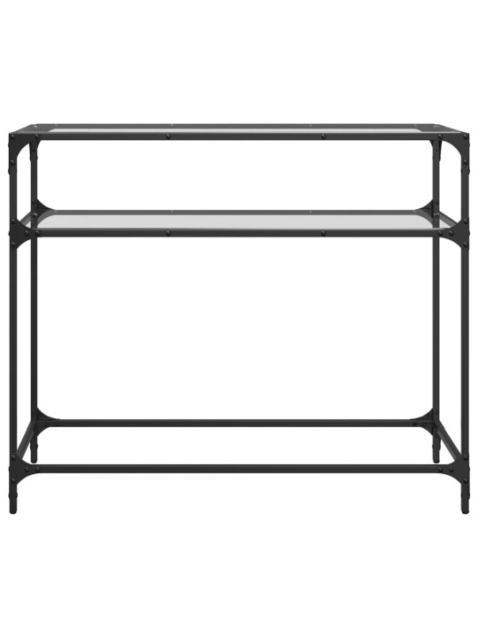 Konsoles galdiņš, 98x35x81 cm, caurspīdīgs, rūdīts stikls