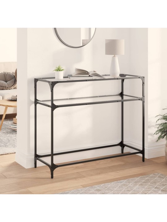 Konsoles galdiņš, 98x35x81 cm, caurspīdīgs, rūdīts stikls