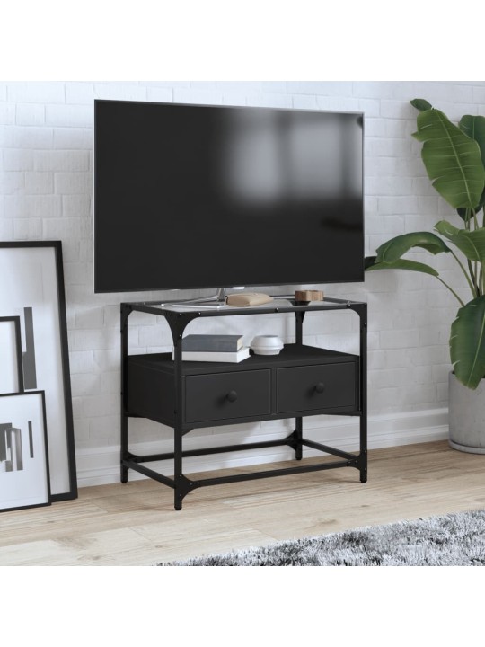 Tv skapītis, stikla virsma, melns, 60x35x51 cm, konstruēts koks