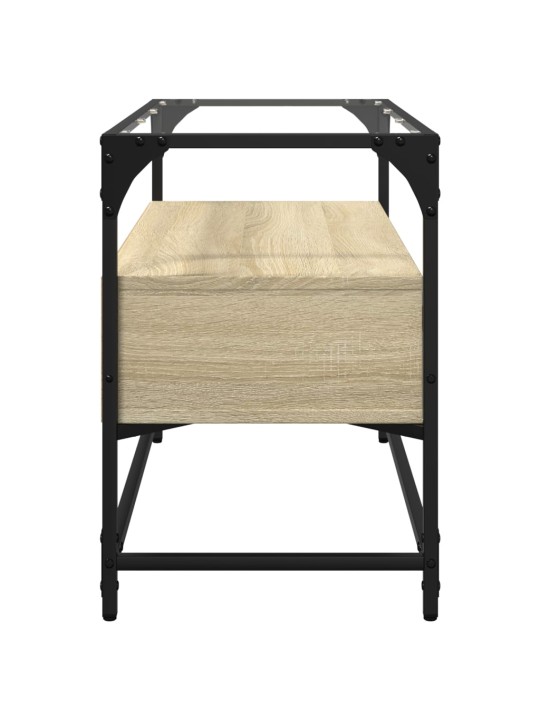 Tv skapītis, stikla virsma, ozola, 80x35x51 cm, konstruēts koks