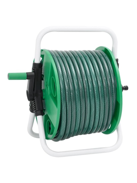 Brīvi stāvoša šļūtenes spole ar 30 m pvc šļūteni, zaļa