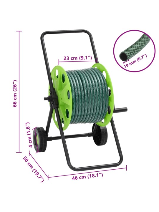 Šļūtenes spoles ratiņi ar stiprinājumiem, 0,75", 20 m, pvc