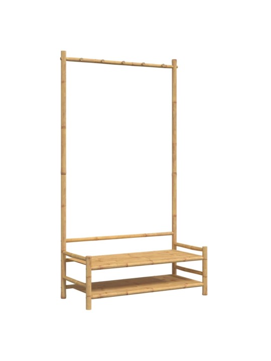 Drēbju pakaramais ar plauktiem, 103x40x183 cm, bambuss