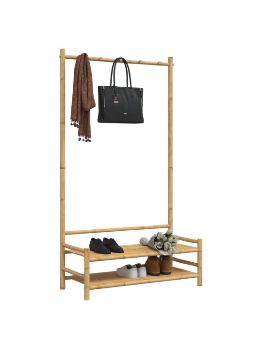 Drēbju pakaramais ar plauktiem, 103x40x183 cm, bambuss