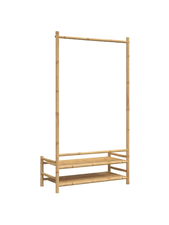 Drēbju pakaramais ar plauktiem, 103x40x183 cm, bambuss