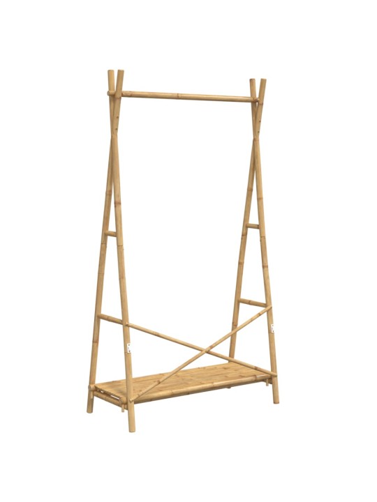 Drēbju pakaramais ar plauktu, 102x50x190 cm, bambuss