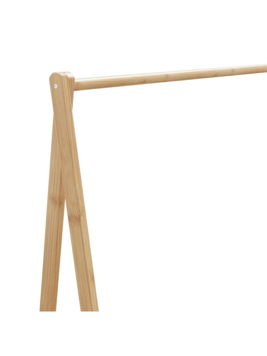 Drēbju statīvs ar plauktiem un riteņiem 106x34x106,5 cm bambusa