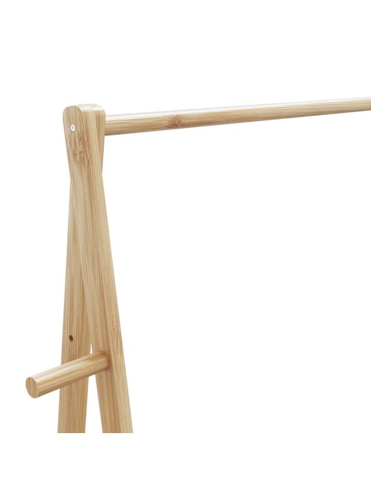 Drēbju statīvs ar plauktiem un riteņiem 96x45,5x155,5cm bambusa