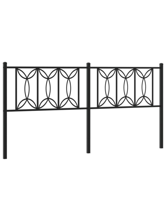 Gultas galvgalis, metāls, melns, 180 cm