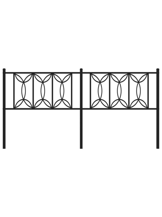 Gultas galvgalis, metāls, melns, 180 cm
