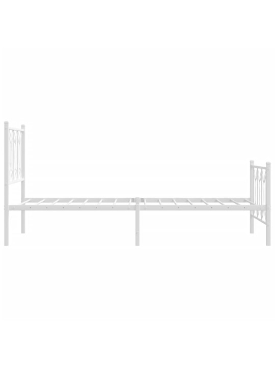 Gultas rāmis ar galvgali un kājgali, balts metāls, 80x200 cm