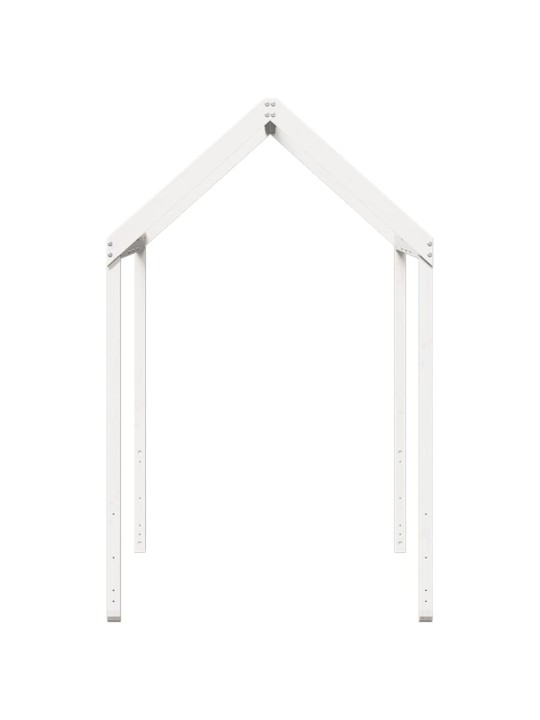 Bērnu gultas jumts, balts, 217x85,5x154 cm, priedes masīvkoks