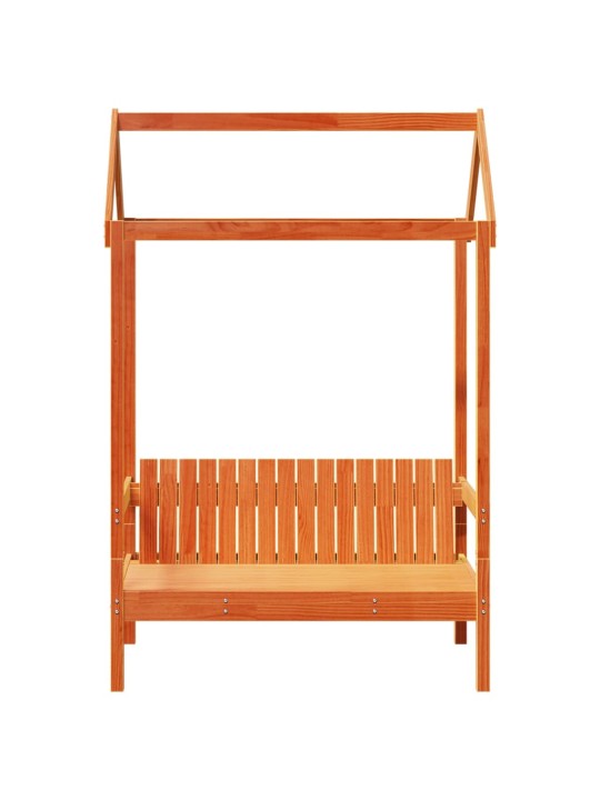Sols ar jumtu, vaska brūnas, 117,5x70x176,5, priedes masīvkoks