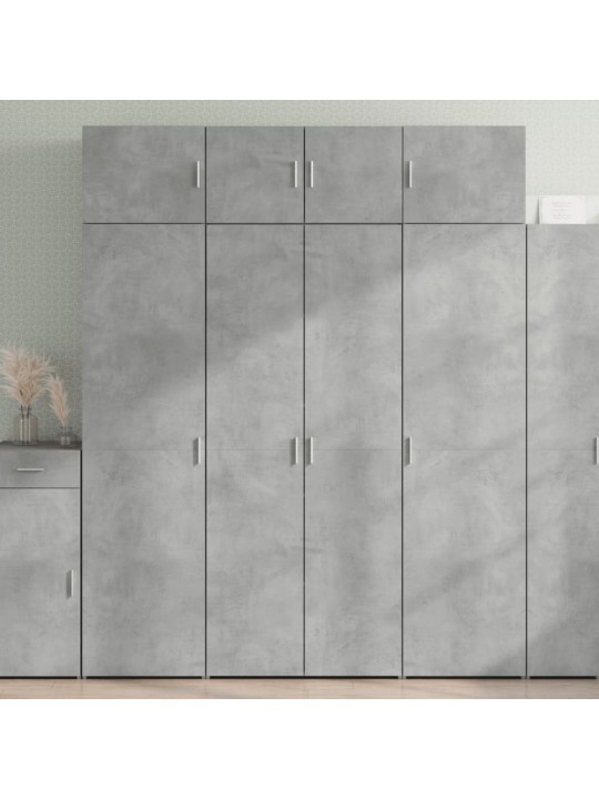 Skapis, betona pelēks, 80x42,5x225 cm, inženierijas koks