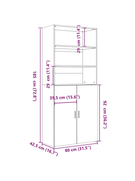 Augstais skapītis koka krāsa 80x42,5x185 inženierijas koks