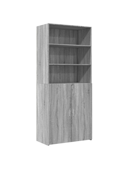 Augstais skapītis pelēka ozola 80x42,5x185 inženierijas koks