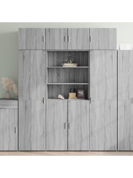 Augstais skapītis pelēka ozola 80x42,5x185 inženierijas koks