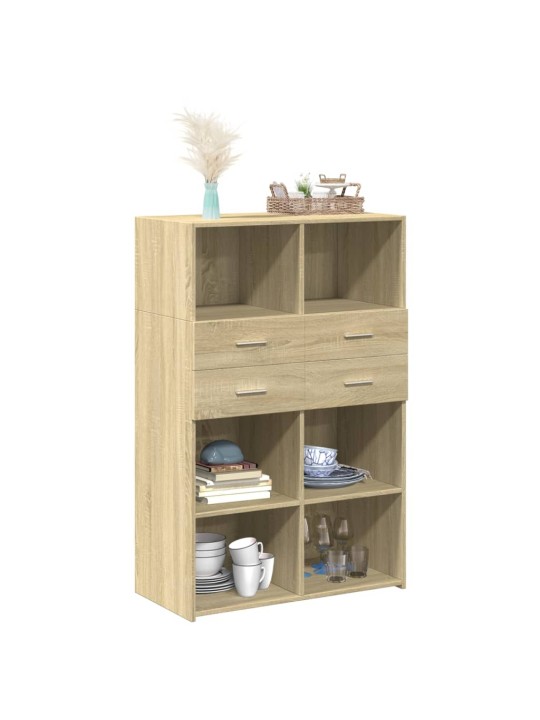 Augstais skapītis, ozolkoka, 80x42,5x124 cm, inženierijas koks