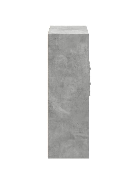 Augstais skapītis, betona pelēks, 80x42,5x124 cm, koks