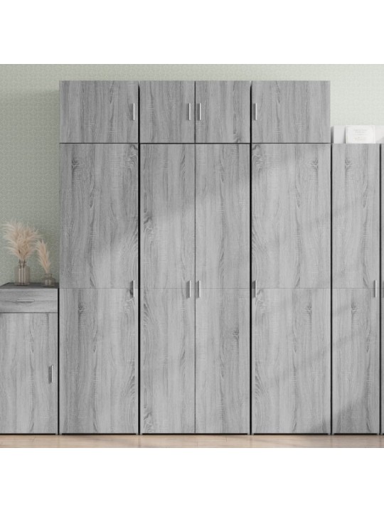 Augstais skapītis pelēka ozola 70x42,5x185 cm inženierijas koks