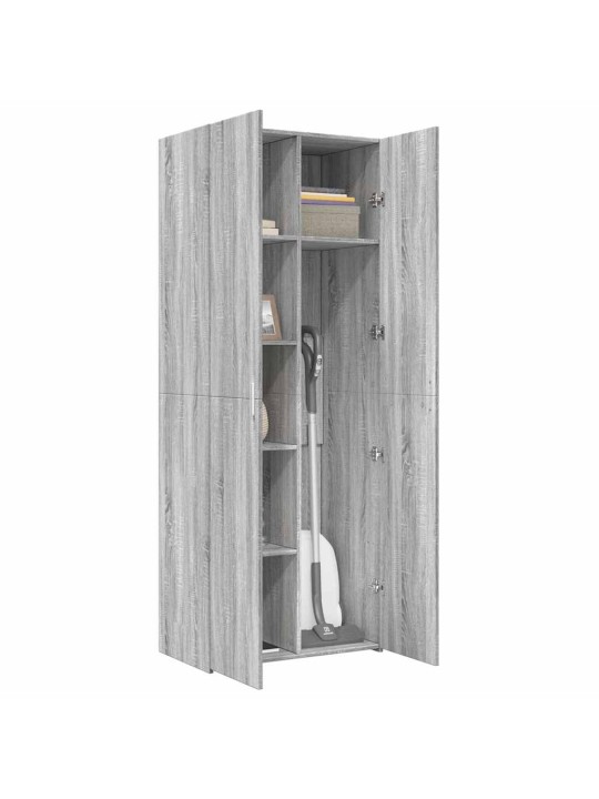 Augstais skapītis pelēka ozola 70x42,5x185 cm inženierijas koks