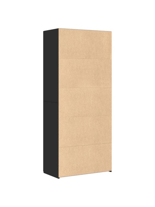 Augstais skapītis melns 80x42,5x185 inženierijas koks